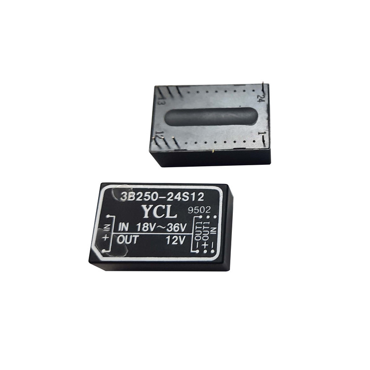 مبدل ولتاژ صنعتی کوچک برند YCL با ورودی 24VDC و خروجی 12VDC مدل 3B250-24S12